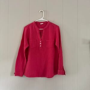 Anthropologie Mote hot pink boho tunic blouse popover women's large